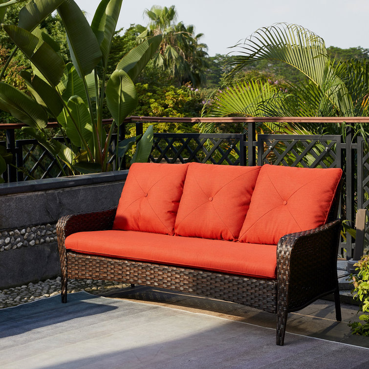 Red Barrel Studio® 75.5'' Wide Outdoor Patio Sofa with Cushions & Reviews Wayfair